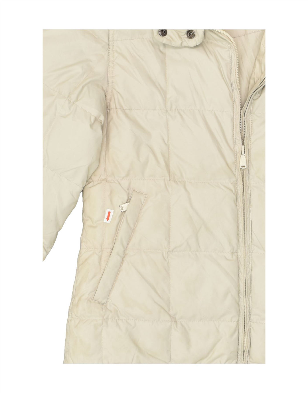 GAS Womens Hooded Padded Jacket UK 10 Small Beige Polyamide | Vintage Gas | Thrift | Second-Hand Gas | Used Clothing | Messina Hembry 