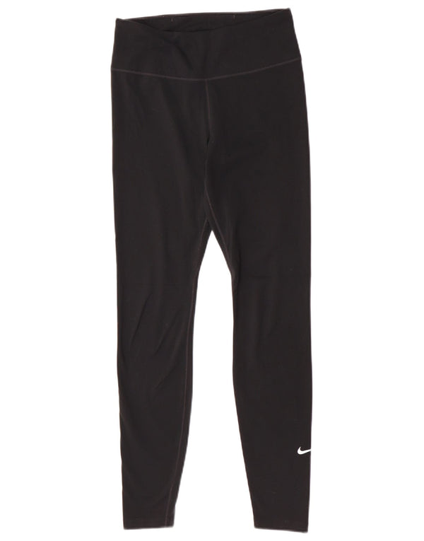 Женские леггинсы Nike Dri Fit UK 8, маленькие черные спортивные леггинсы из полиэстера