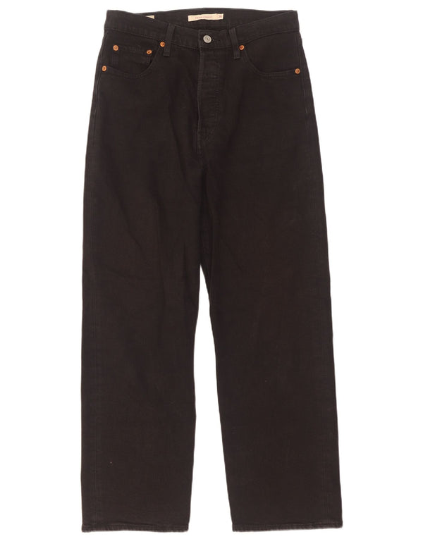 Женские прямые джинсы Levi's с завышенной талией W28 L27, черный хлопок
