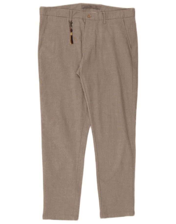 ZARA Mens Slim Chino Trousers EU 40 Medium W31 L27 Grey