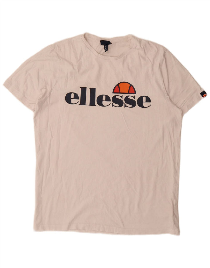 Ellesse Мужская футболка с рисунком, большой белый хлопок