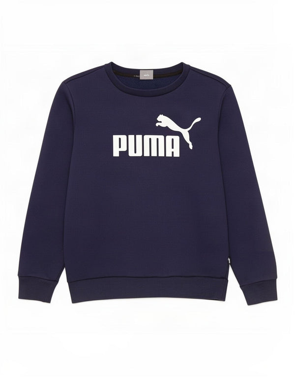 Мужской свитшот с рисунком Puma, маленький темно-синий хлопковый джемпер