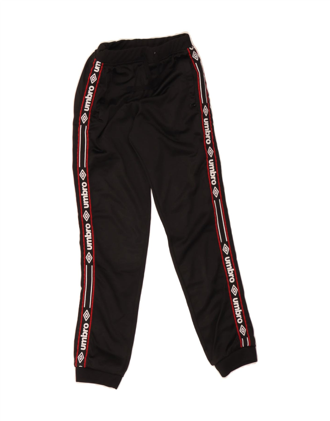 UMBRO Boys Graphic Tracksuit Trousers Joggers 9-10 Years Black Polyester Vintage Umbro and Second-Hand Umbro from Messina Hembry 