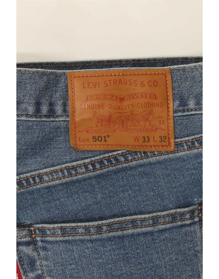 Мужские прямые джинсы Levi's 501 W33 L32 синие, хлопок