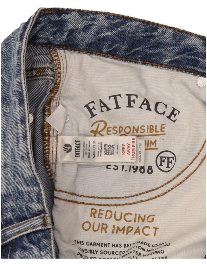 Мужские потертые прямые джинсы Fat Face W30 L34, синий хлопок