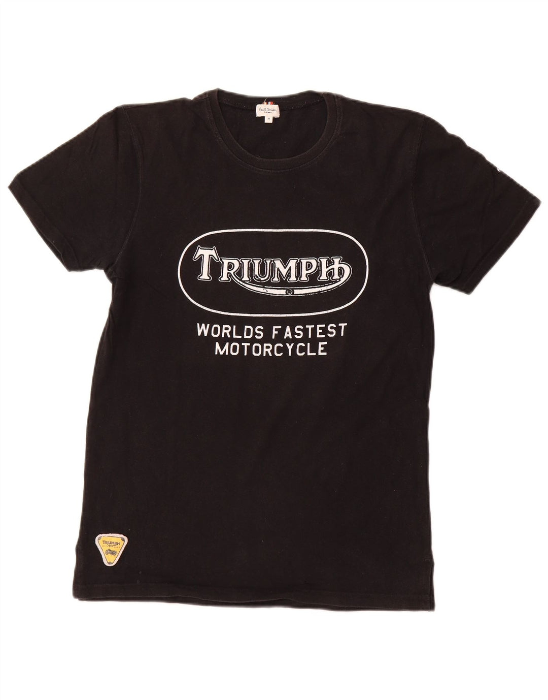 PAUL SMITH Женская футболка Triumph с рисунком Top UK 12, средний черный хлопок