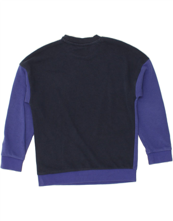 DIADORA Boys Graphic Sweatshirt Jumper 10-11 Years Medium Blue Colourblock Vintage Diadora and Second-Hand Diadora from Messina Hembry 