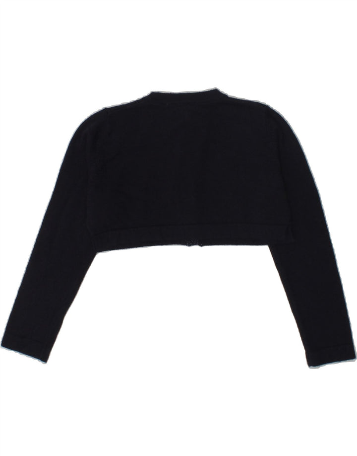 BENETTON Baby Girls Crop Cardigan Sweater 18-24 Months Navy Blue Viscose | Vintage Benetton | Thrift | Second-Hand Benetton | Used Clothing | Messina Hembry 