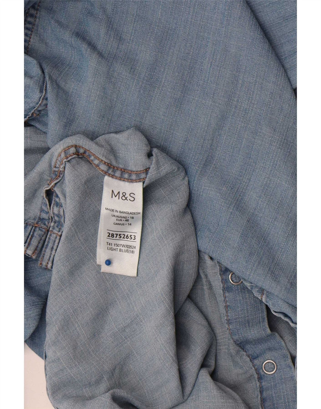 Женская джинсовая рубашка Marks & Spencer UK 18 XL синяя из лиоцелла