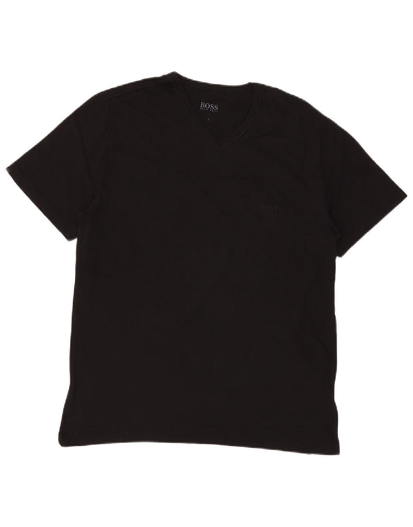 Женская футболка HUGO BOSS Top UK 16, большой черный хлопок