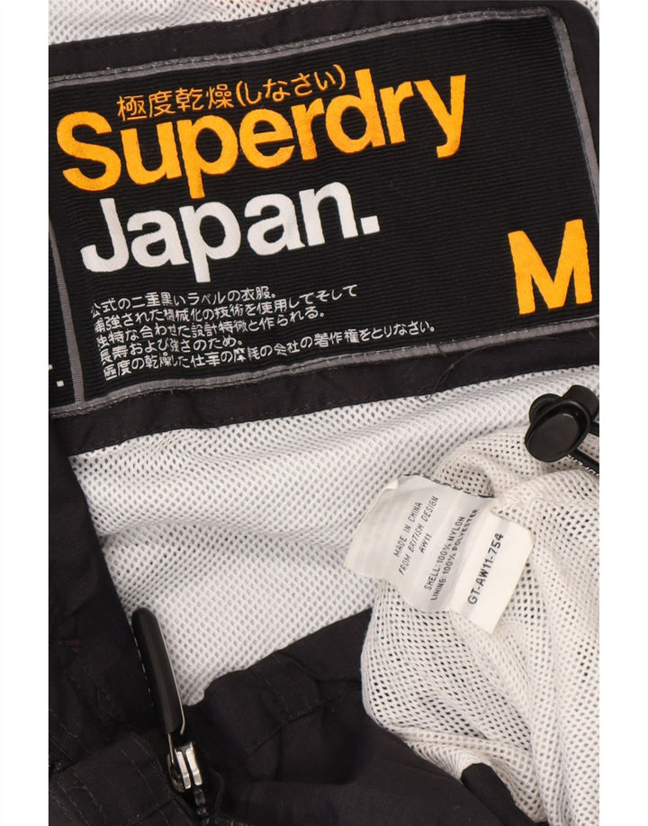 Женская ветровка Superdry с графическим рисунком UK 14, средний черный нейлон