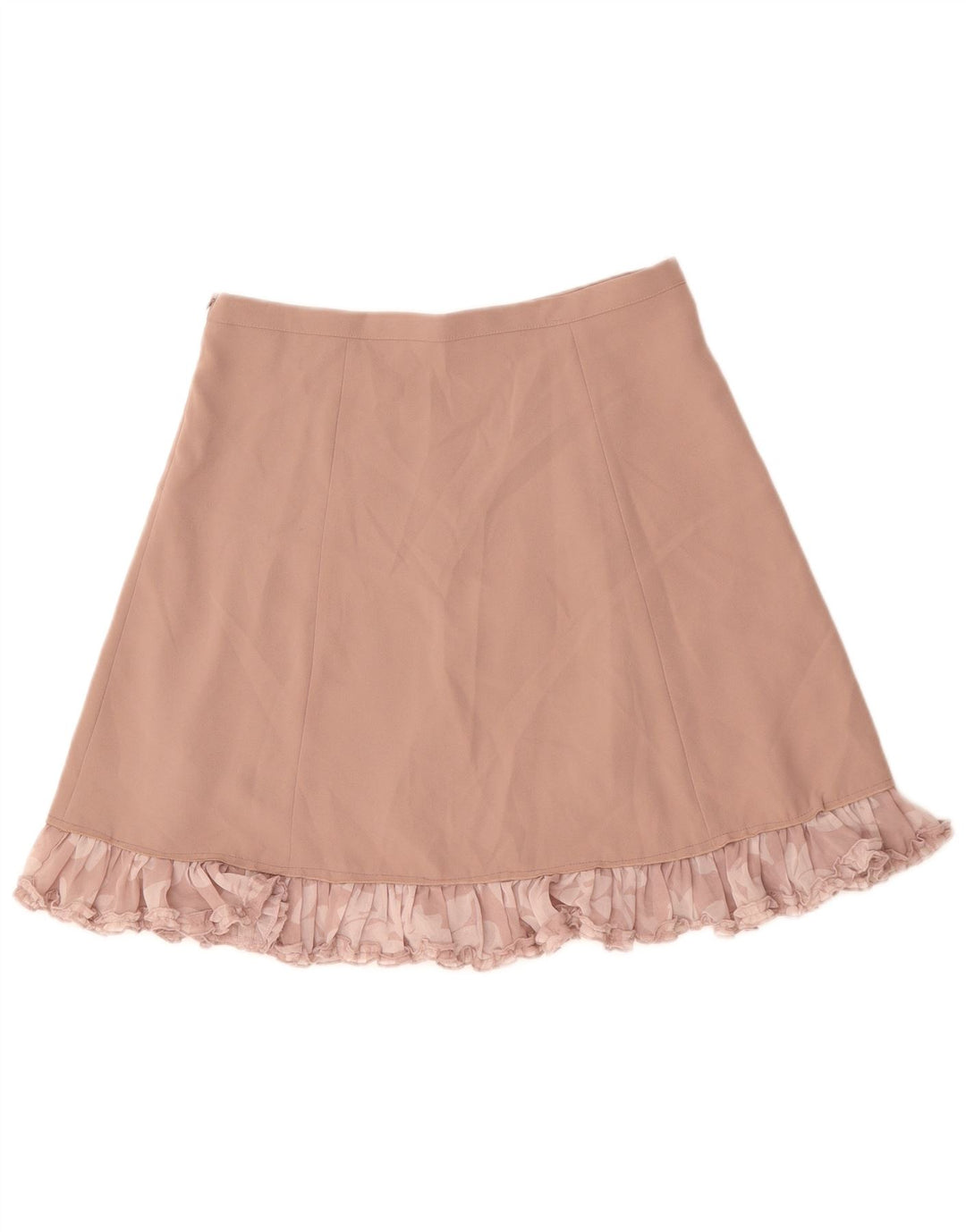 Женская юбка-трапеция BENETTON UK 14, большая W34, полиэстер с розовым цветочным принтом