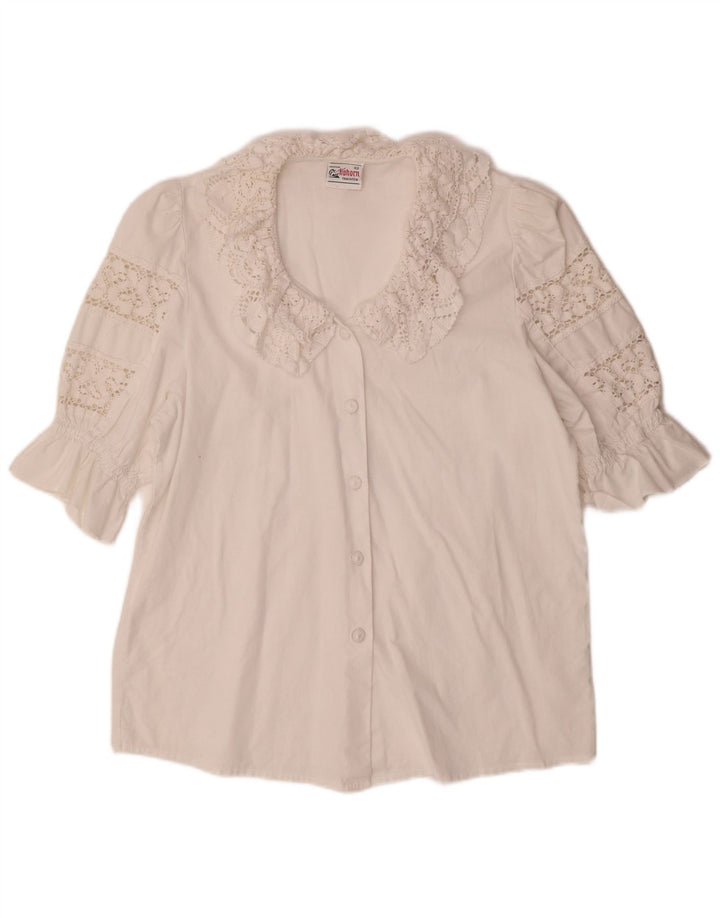 ALPHORN Женская Блузка-Рубашка IT 40 Средний Белый