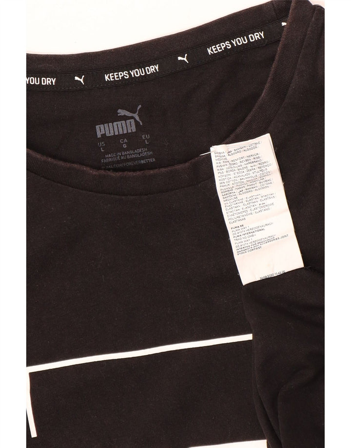Мужская футболка с рисунком Puma, большая черная хлопковая рубашка