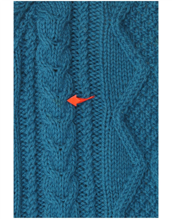 ВИНТАЖНЫЙ женский кардиган с рукавом 3/4, Великобритания, 16, большой синий цвет