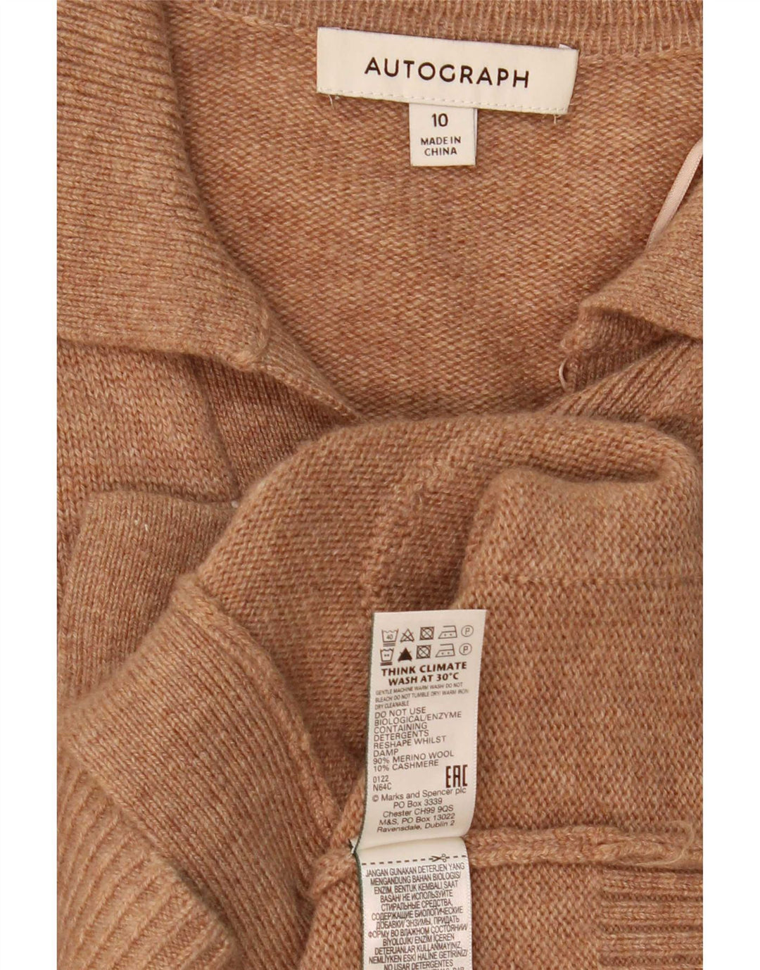 Женский кардиган с автографом Marks & Spencer, Великобритания, 10, маленький, бежевый