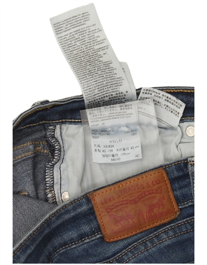 Женские узкие джинсы Levi's W32 L32, темно-синий хлопок