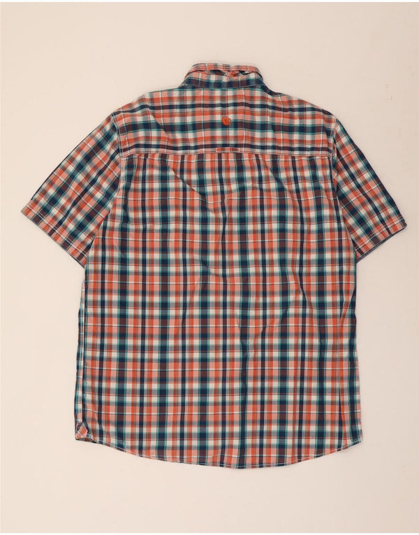 FAT FACE Мужская классическая рубашка с коротким рукавом XL, хлопковая разноцветная клетка