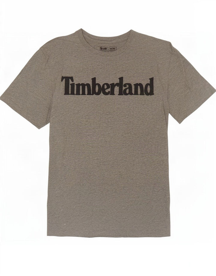 Мужская футболка стандартного кроя Timberland с рисунком, топ среднего серого цвета, хлопок