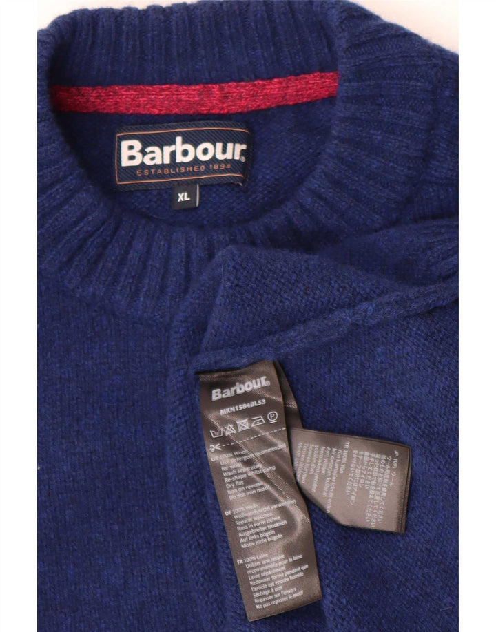 Мужской свитер Barbour с круглым вырезом XL, синяя шерсть