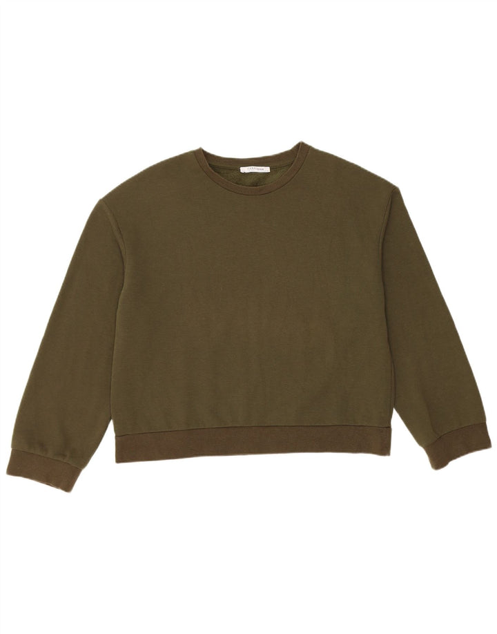 Женский джемпер оверсайз Zara UK 10, маленький цвет хаки, хлопок