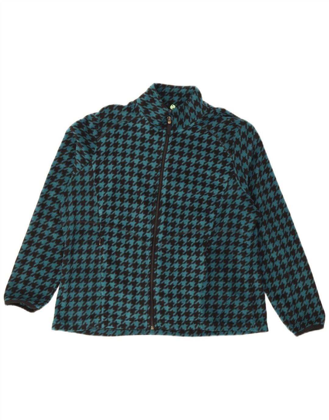 Женская флисовая куртка Marks & Spencer UK 18 XL бирюзовая с узором "гусиные лапки"