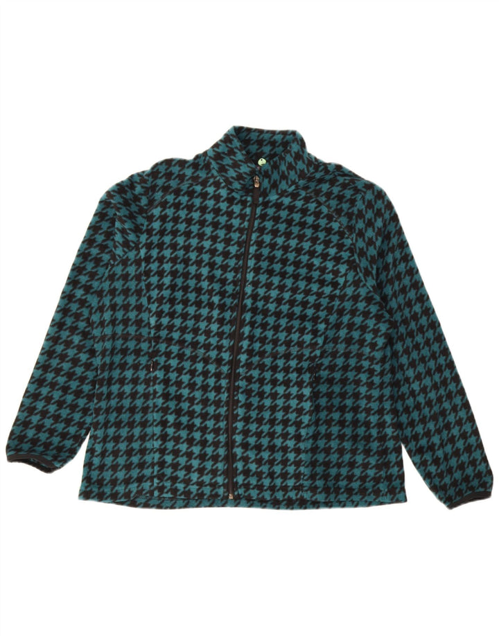 Женская флисовая куртка Marks & Spencer UK 18 XL бирюзовая с узором "гусиные лапки"