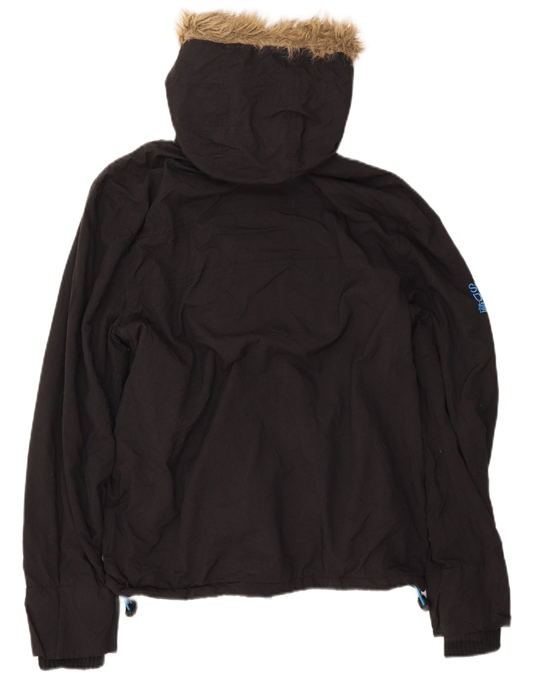 SUPERDRY Мужская ветровка с капюшоном, куртка UK 38, средний черный