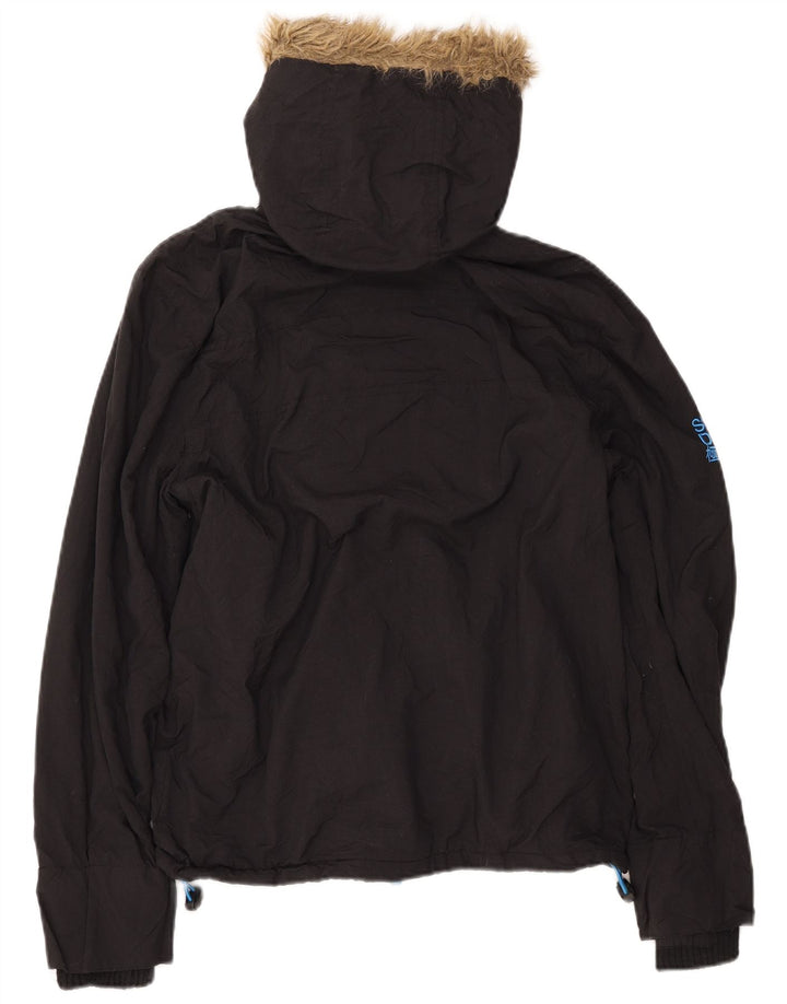 SUPERDRY Мужская ветровка с капюшоном, куртка UK 38, средний черный