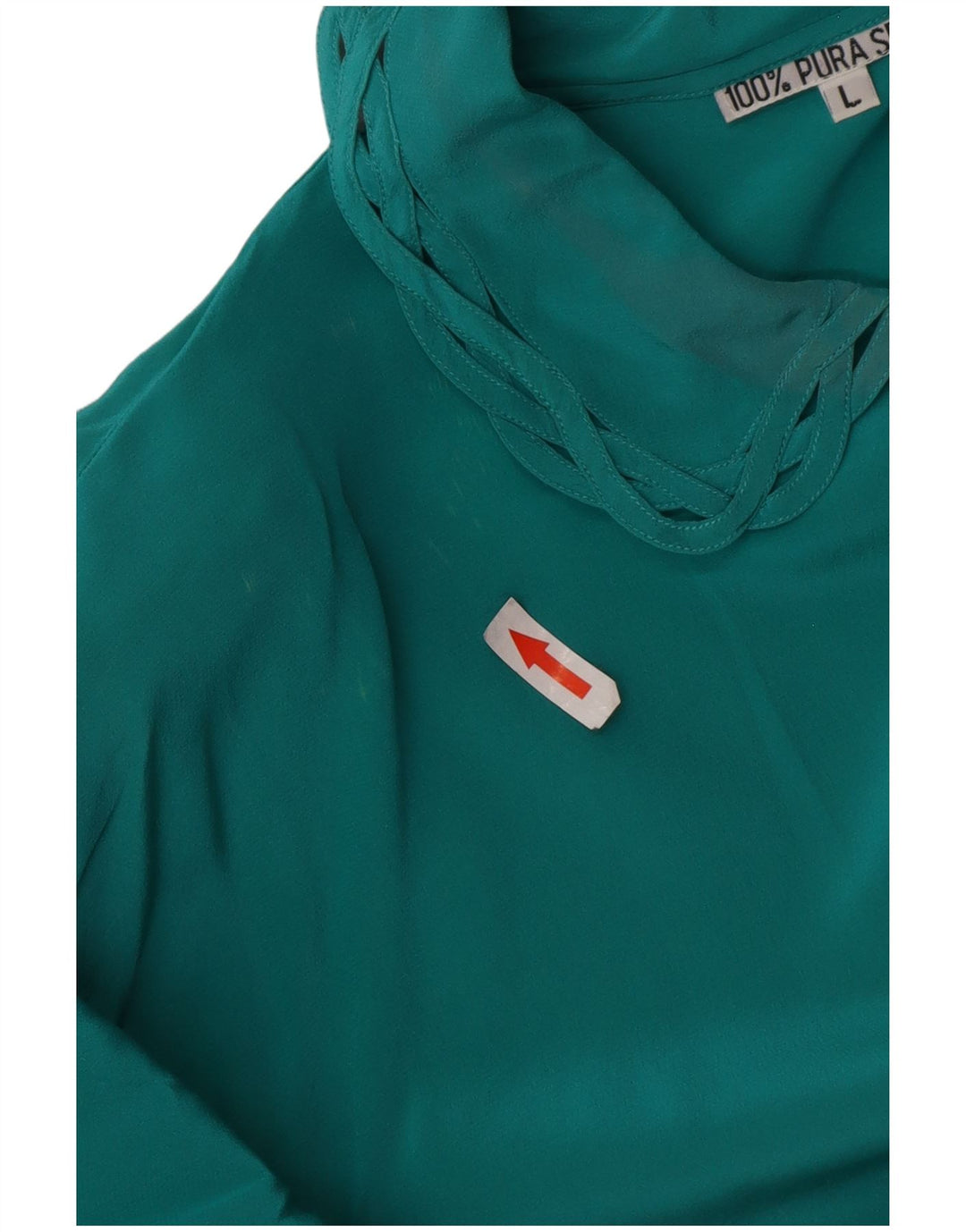 Винтажная женская блузка-рубашка UK 16, большая зеленая шелковая