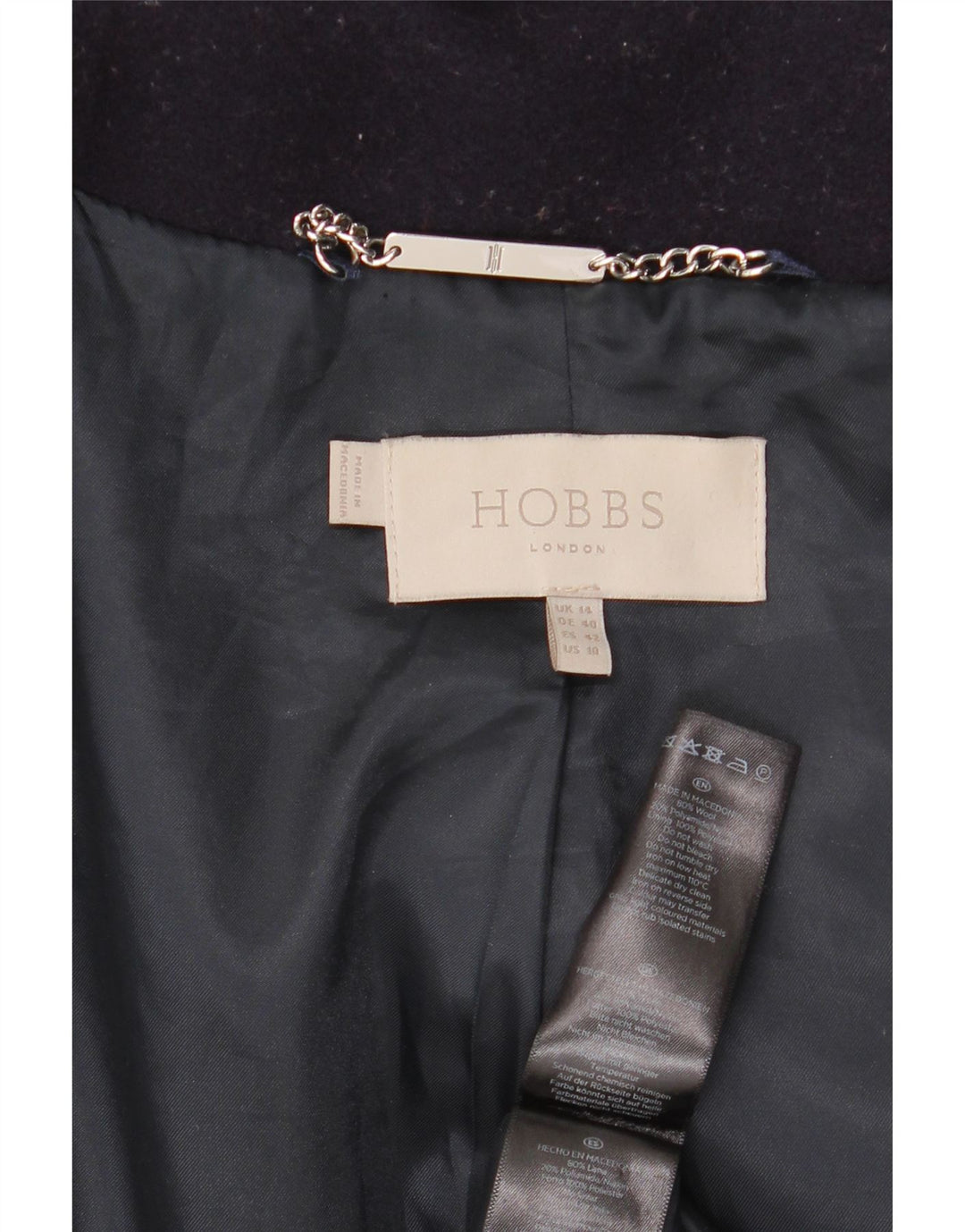 Женское пальто Hobbs UK 14, большое фиолетовое шерстяное