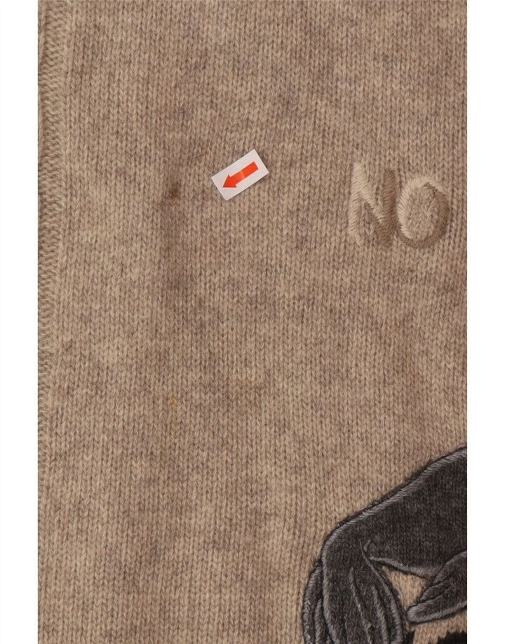 Мужской джемпер с круглым вырезом ICEBERG, средний бежевый с животными