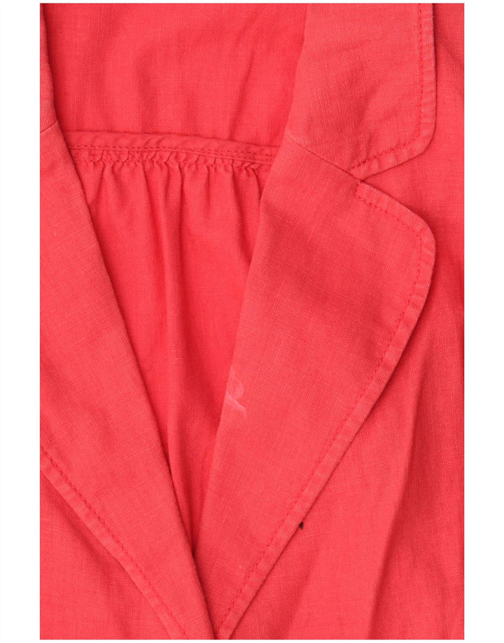 Женский блейзер с рукавом 3/4 и 1 пуговицей Marks & Spencer, Великобритания, 18 XL, красный лен