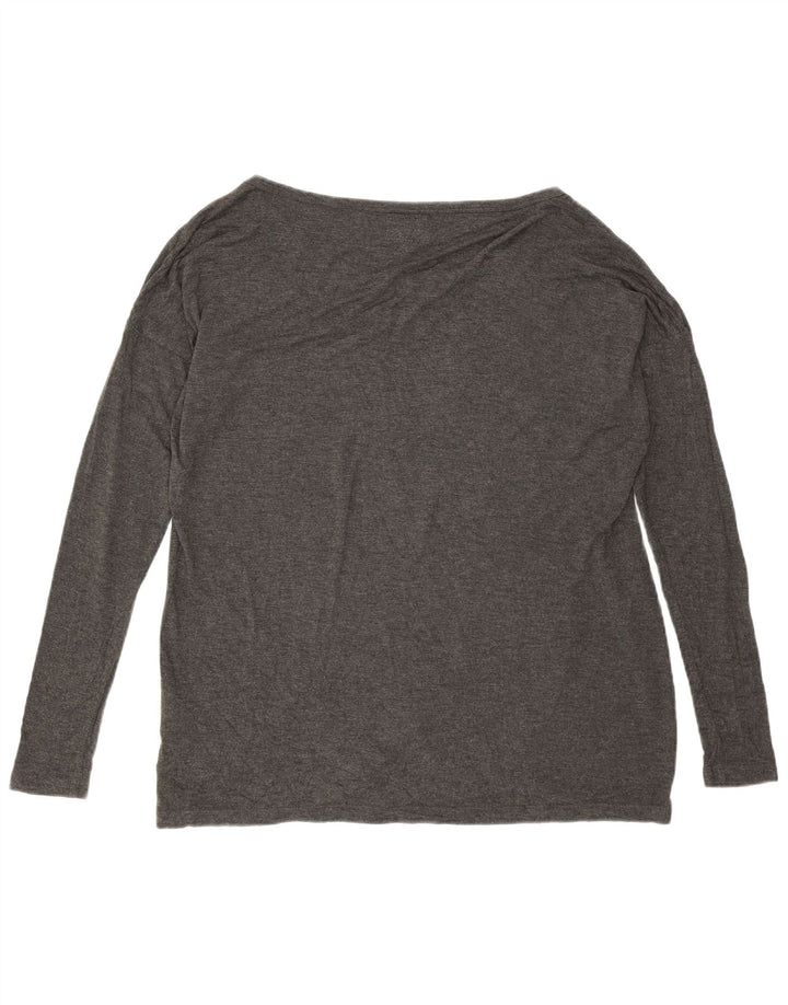 Gaudi Женский оверсайз-топ с графическим рисунком, длинный рукав, Великобритания, 10, маленький, серый, вискоза