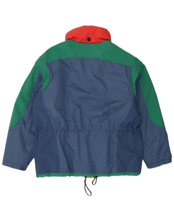 Мужская лыжная куртка DIADORA UK 40, большая синяя, полиэстер с цветными блоками