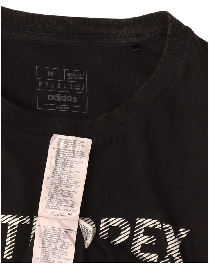 ADIDAS Мужская футболка Terrex Regular Fit с графическим рисунком Топ среднего размера, черный хлопок