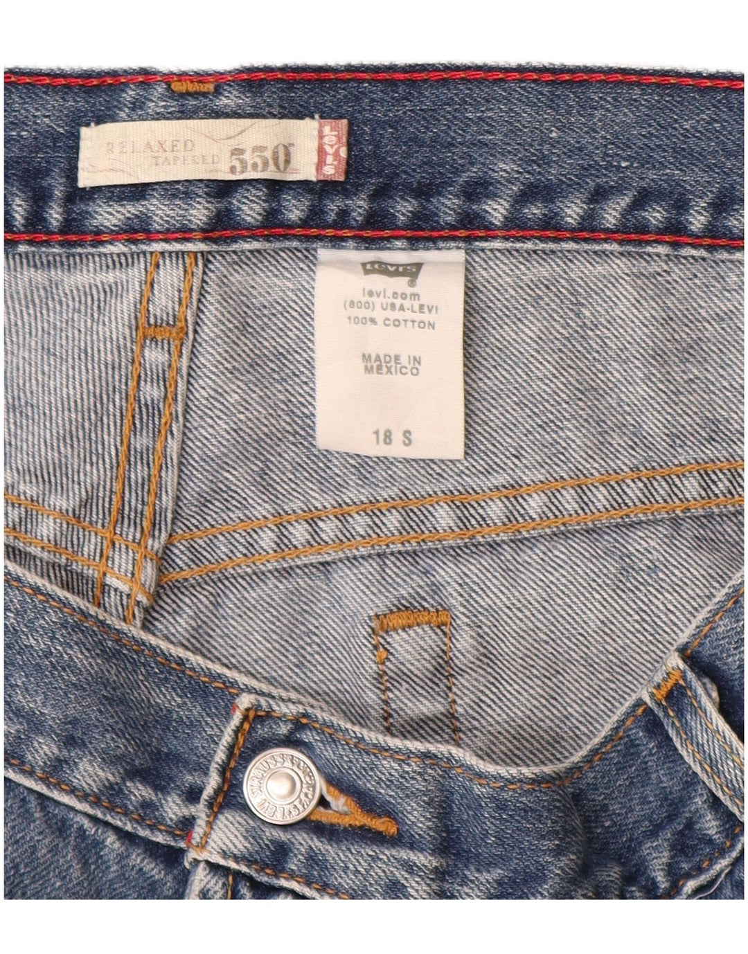 Женские зауженные джинсы LEVI'S 550 с высокой талией США 18 2XL W36 L29 Синие