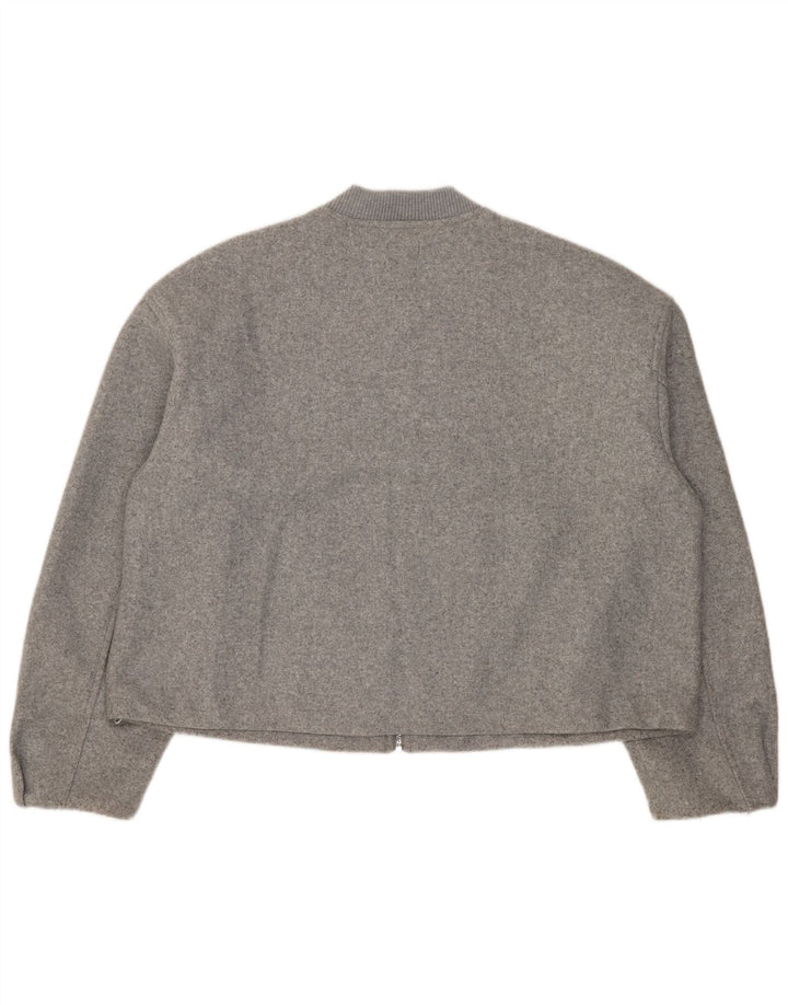 Женский укороченный бомбер Zara Oversized UK 10, маленький серый полиэстер