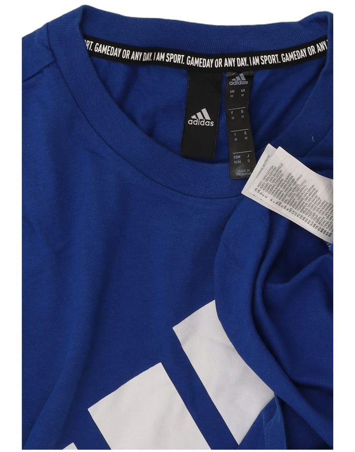 Мужская футболка с рисунком Adidas Top Medium Blue Cotton