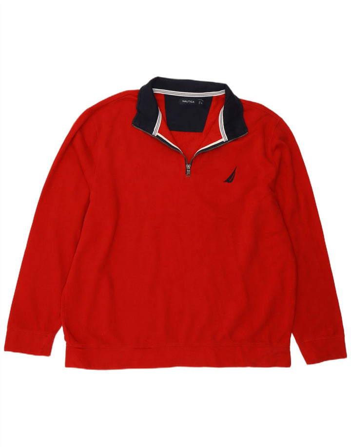 Мужской свитер Nautica с воротником на молнии 2XL красный