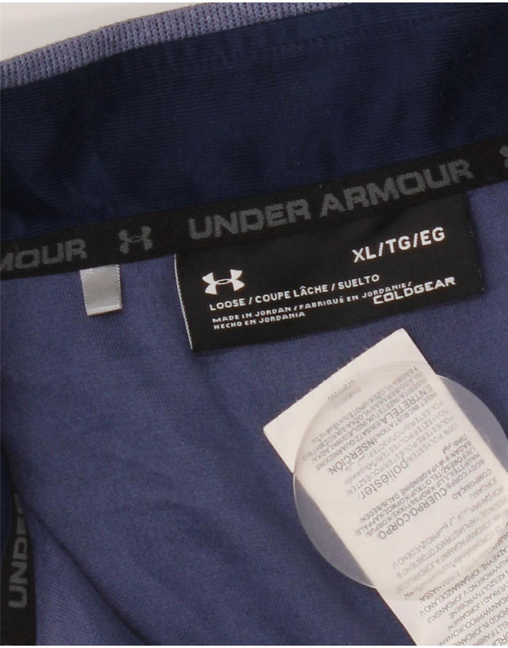 Мужской пуловер с воротником на молнии Under Armour, топ XL, темно-синий полиэстер