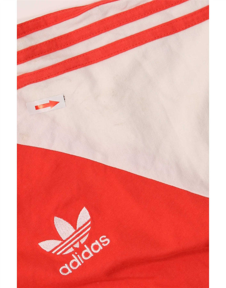 Мужской топ Adidas с длинным рукавом, средний красный, хлопок с цветными блоками