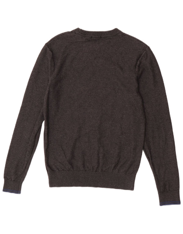 Мужской джемпер с круглым вырезом Scotch & Soda, хлопковый свитер среднего серого цвета