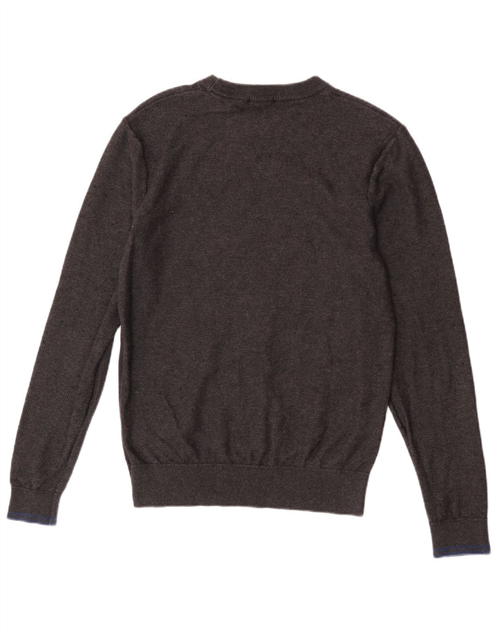 Мужской джемпер с круглым вырезом Scotch & Soda, хлопковый свитер среднего серого цвета