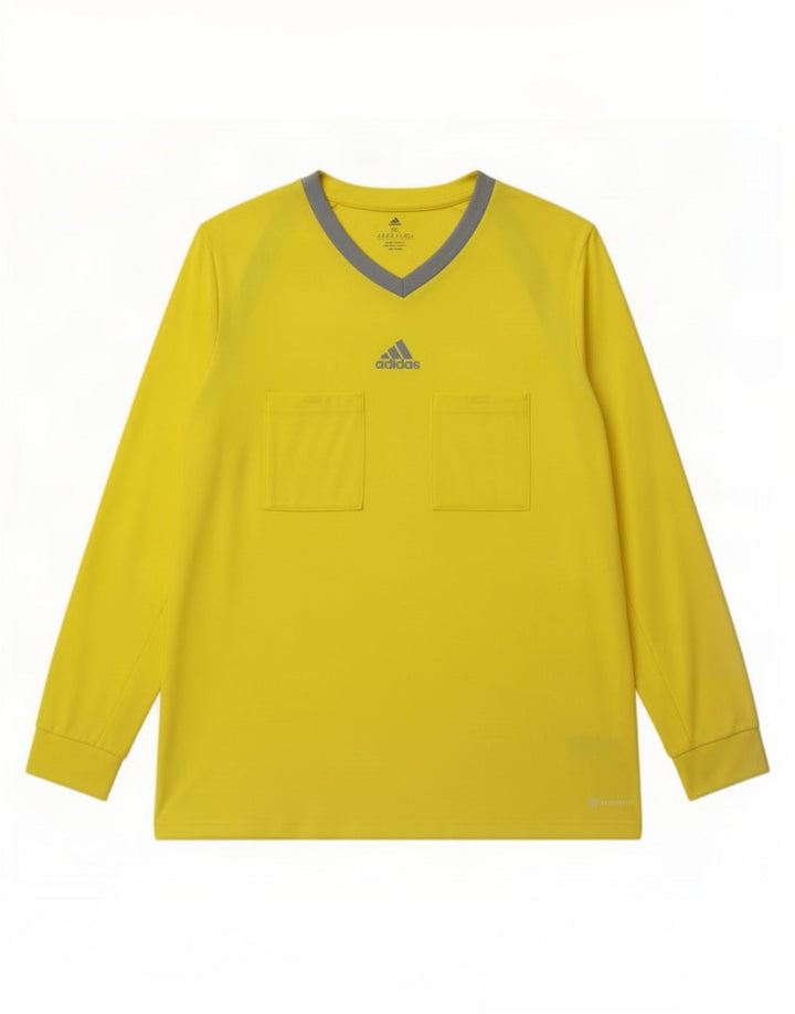 Мужской топ Adidas с длинным рукавом 3XL, желтый полиэстер с цветными блоками