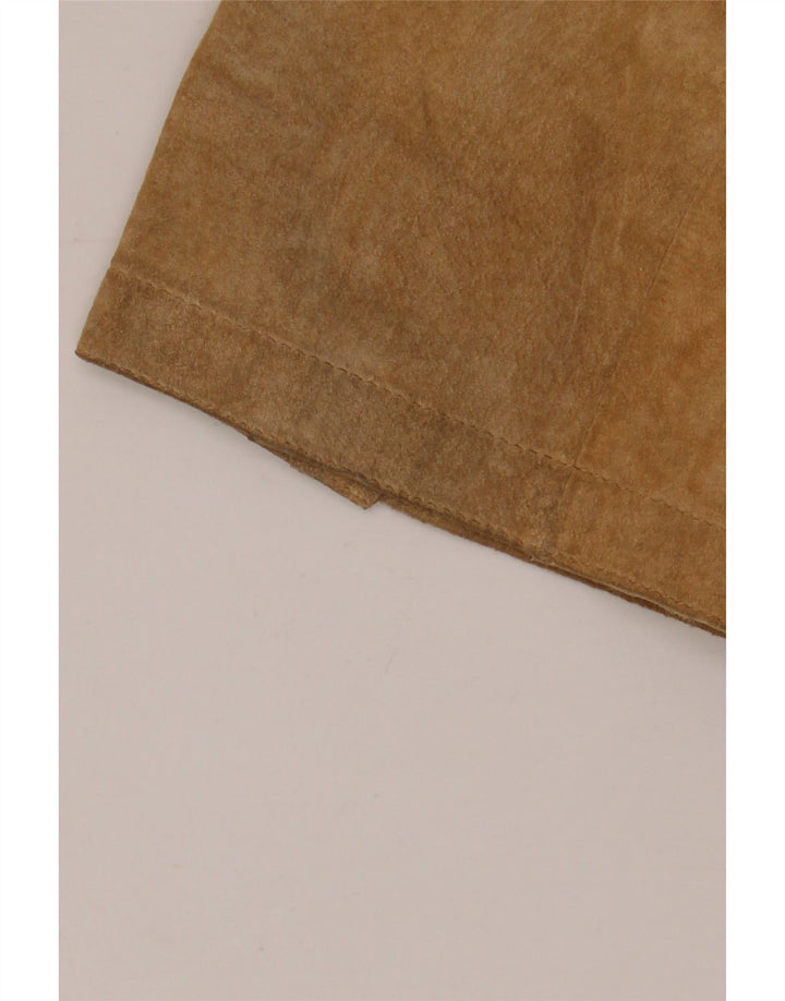 ВИНТАЖНЫЙ мужской замшевый пиджак с 3 пуговицами UK 44 2XL Бежевый кожаный