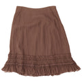 Fenn Wright Manson Женская юбка с рюшами UK 12 Medium W32 Коричневый шелк