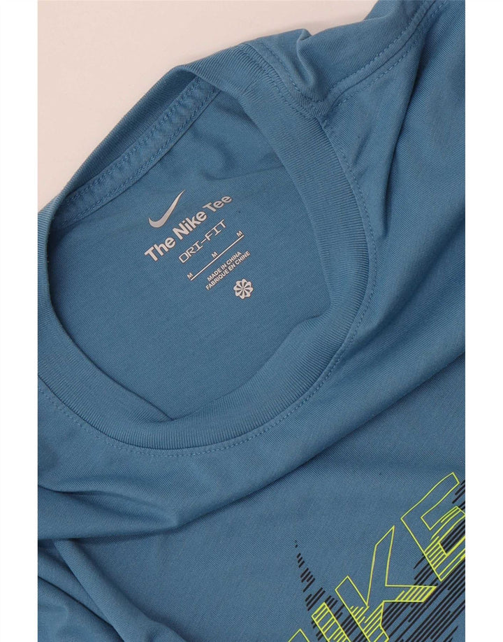 Мужская футболка с графическим рисунком Nike Dri Fit, средний синий цвет
