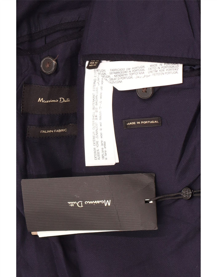 Мужской пиджак Massimo Dutti на 2 пуговицах EU 54 XL темно-синий из шерсти