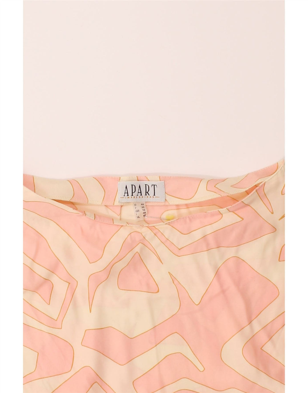 APART Womens Abstract Pattern Sleeveless Blouse Top UK 16 Large  Pink Vintage Apart and Second-Hand Apart from Messina Hembry 